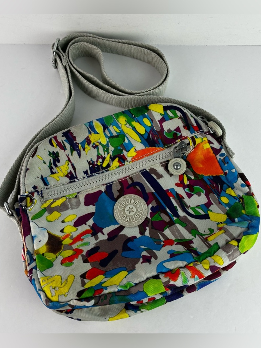 Kipling Keefe Crossbody Bag Multi Colored Abstract Pattern